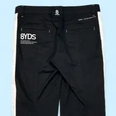 8YARDS ハチヤーズ ストレッチ ロング パンツ L ブラック ゴルフ 黒