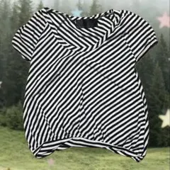 RETRO GIRL ボーダー 半袖カットソー ブラック