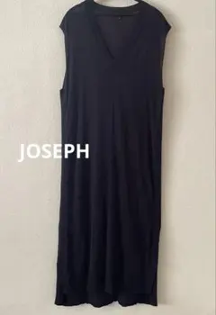 JOSEPH ブラック Vネック ノースリーブロングワンピース M麻シルク素材のサムネイル