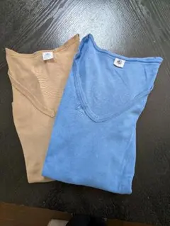 プチバトー 長袖Tシャツ 2枚セット