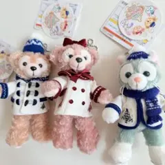 【タグ付き】ダッフィー　クリスマス 2018 ぬいぐるみバッジ