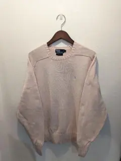 00s　ポロバイラルフローレン　セーター　クルーネック　コットン　ピンク　M
