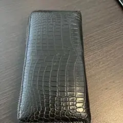 新品未使用】皇居 菊紋 牛革 クロコダイル柄 長財布 国会議事堂