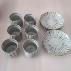 花窯　湯呑み　和皿　セット