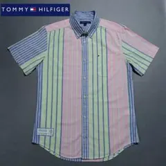 TOMMY HILFIGER ストライプ 半袖シャツ M