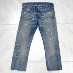 雰囲気抜群 RRL USA製 ダメージ デニム ジーンズ セルビッジデニム 27のサムネイル