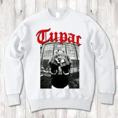 2pac fuck red ラップT プリント スウェット 白　3XL