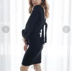 ※新品タグ付き※LIP SERVICE バックシャンリボンニットワンピース S