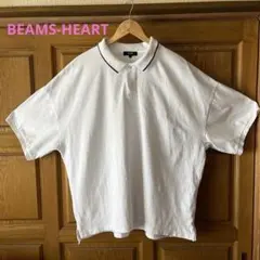 BEAMS HEART ホワイト ポロシャツ L