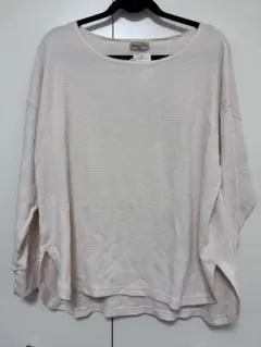 Samansa Mos2 リサイクルコットン　ワッフルゆるプルオーバー