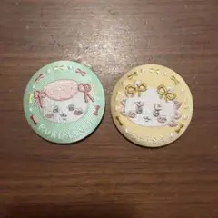 ちいかわ 刺繍缶バッジ2 くりまんじゅう シーサー