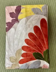名古屋帯 花柄 赤 ピンク 黄 緑 銀 金 金糸 リメイク用 昭和レトロ