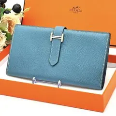 鑑定書付【極美品】HERMES ベアンコンパクト ボックスカーフ 二つ折り