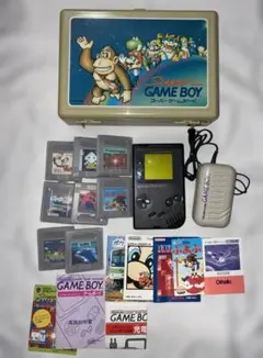 初代ゲームボーイ ブロス 黒 本体 収納ケース ソフト8本 スーパーゲームボーイ