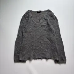 VINTAGE モヘアニット KOOKAI Vネック ニュアンスグレー ラメ混のサムネイル