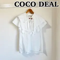 COCO DEAL ケープカラー リボン ブラウス 白 サイズ2 Mのサムネイル