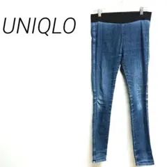 UNIQLO デニムレギンス ブラックウエストバンドL 伸縮性　ウエストゴム