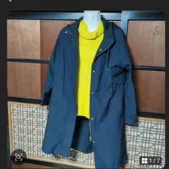 早い者勝ち！グロバールワークネイビー フード付き コートМサイズ未使用