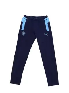 【美品】PUMA マンチェスターシティ トレーニングパンツ ネイビー×水色 M