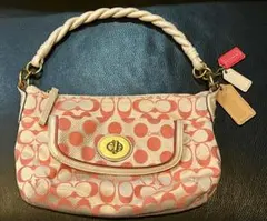 【美品 お値下げ】 COACH コーチ シグネチャー ドット 2WAY バッグ