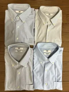 UNIQLO ストライプ ボタンダウンシャツ 長袖 4枚セット L