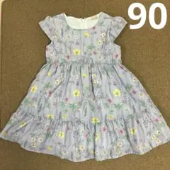 petit main 花柄ワンピース 90cm