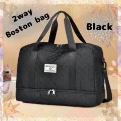 ボストンバッグ トラベルバッグ ブラック 旅行カバン 出張 合宿 大容量 可愛い