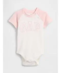 GAP ベビー ロンパース 半袖 ホワイト×ピンクのサムネイル