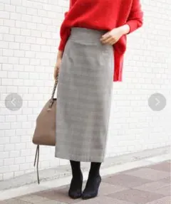 【Spick & Span】グレンチェックハイライズスカート　サイズ40