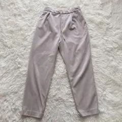 グローバルワーク テーパードパンツ ベージュ系 M 裏起毛 ストレッチ ゴム入り
