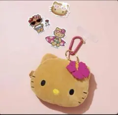 Sweet8月号　日焼けハローキティぬいぐるみポーチチャーム　ステッカーセット