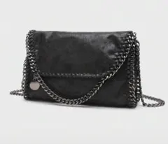 【新品•未開封品】ブラックショルダーバッグ チェーンストラップ付き