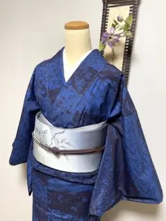 未使用　正絹　作家もの　紬　松竹梅　身丈（肩から）160㎝