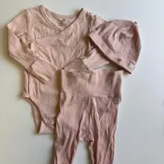 H&M ベビーロンパース　3点セット　ピンク　6-9M