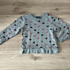 水色ハート柄トレーナー　サイズ100