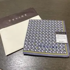 未使用！CELINE シルクコットン ハンカチ 上品な幾何学模様