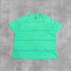 90s オーシャンパシフィック ボーダーVネックTシャツ 緑 L サーフ Y2Kのサムネイル