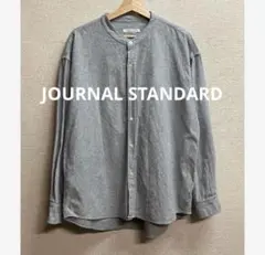 ジャーナルスタンダード　パターン フランネル バンド カラ一シャツ　ストライプ