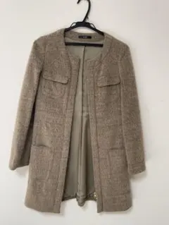 ウール ノーカラージャケット