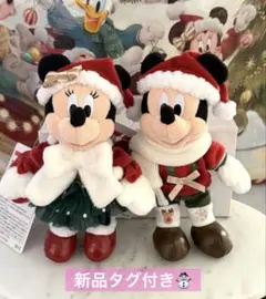 ディズニー　2025 クリスマス　ぬいぐるみバッジ　ペア