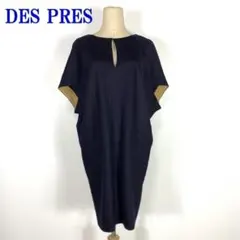 DES PRES デプレ 半袖デザインワンピースネイビー１ C195のサムネイル