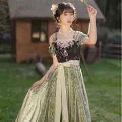 漢服 ドレス ワンピース アナ雪 コスプレ ディズニー