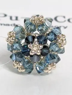 スワロフスキー　ハンドメイド♡フラワーリングNo.17