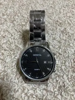 新品！GENEVA メンズ腕時計 シルバー クォーツ