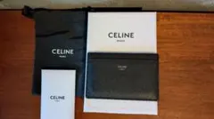 美品/国内正規■CELINE カードケース グレインドカーフスキン/黒■