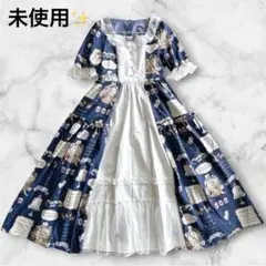 美品 KANEKO ISAO 香水瓶柄 ロングワンピース ベルト付 グリーン