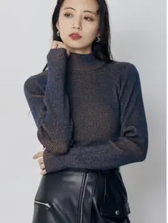 MURUA バイカラーラメクロップドニット