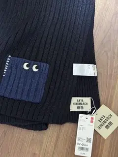 UNIQLO ANYA HINDMARCH ネイビーマフラー 172×25cm