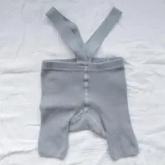 ライトグレー サスペンダーレギンス ハーフ丈バージョン ベビースパッツ