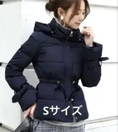 美品！RUIRUE ネイビー S　ダウンジャケット フード付き